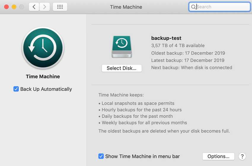 Mac’s Time Machine UI