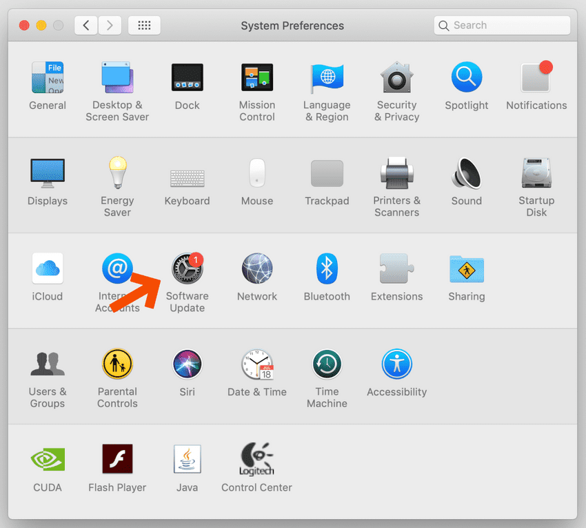 Mac System Preferences Window