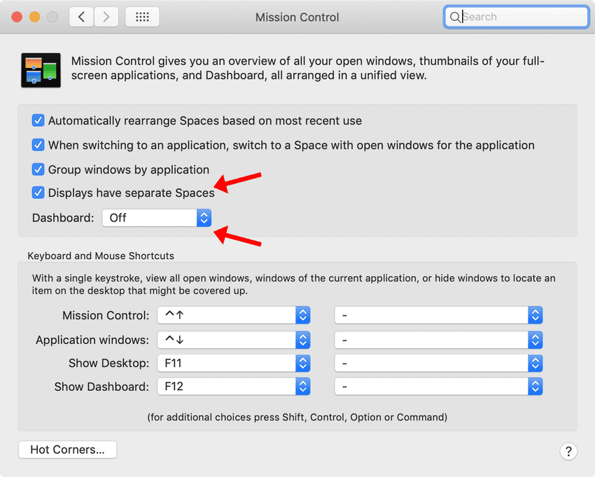 Mac Mission Control Window