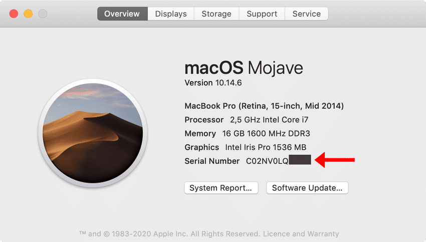 find my mac serial number