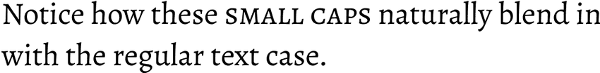 Small caps used in regular case sentence