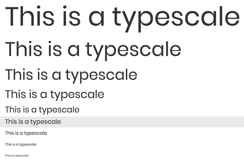 Type scale example