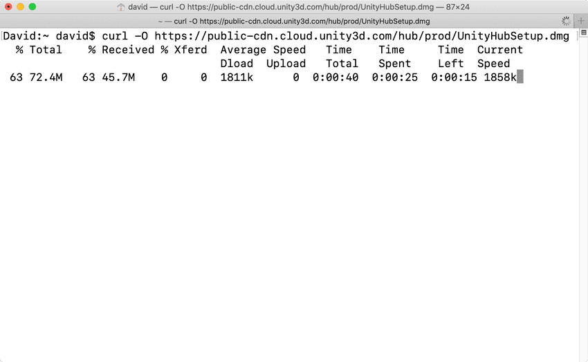 Downloading Unity Hub via Mac Terminal