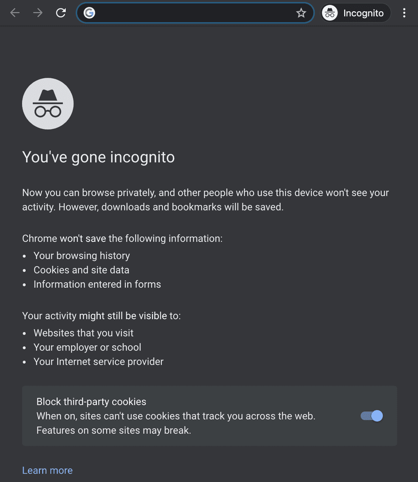 Chrome Incognito Mode