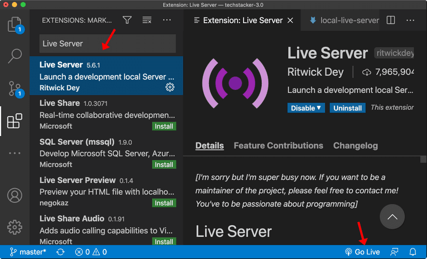VSCode Live Server Extension