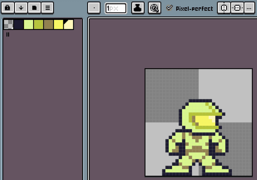 Color palette generated based on existing sprite in Aseprite