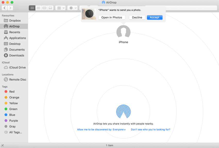 airdrop folder on mac