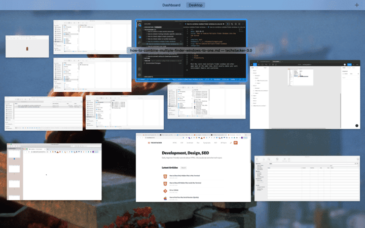 Messy Mac desktop overview